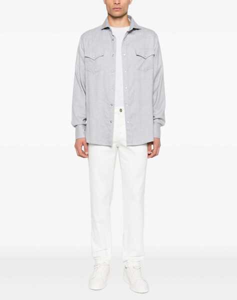 Camasi casual Brunello Cucinelli Cotton Shirt GRIGIO Barbati (BM 18703900) 2