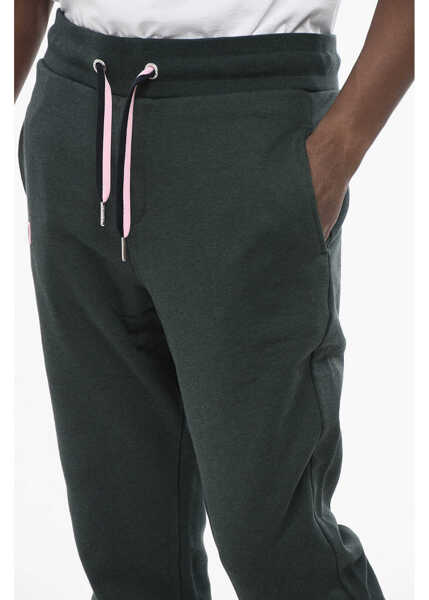 Pantaloni de trening EDENPARK Fleeced-Cotton Joggers With Monogram Green Barbati (BM 18703963) 3