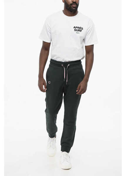 Pantaloni de trening EDENPARK Fleeced-Cotton Joggers With Monogram Green Barbati (BM 18703963) 4