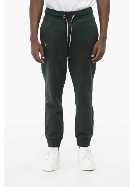 Pantaloni de trening EDENPARK Fleeced-Cotton Joggers With Monogram Green Barbati (BM 18703963) 1