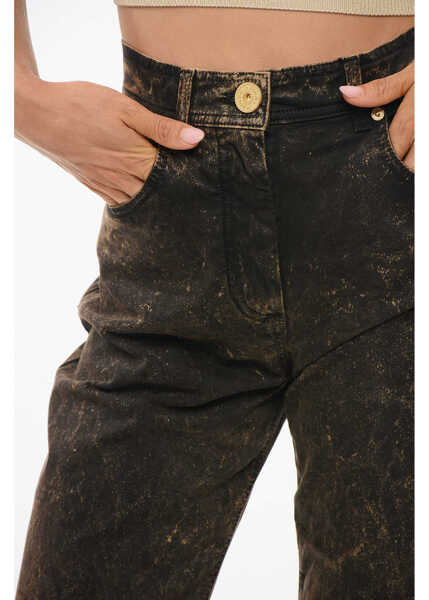 Blugi drepti Balmain Acid Wash Effect Straight Fit Jeans 18Cm Brown Femei (BM 18703969) 3