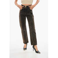 Blugi drepti Acid Wash Effect Straight Fit Jeans 18Cm Femei