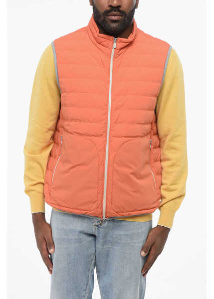 Geci de iarna Brunello Cucinelli Down Vest With Front Zip Orange Barbati (BM 18703975) 1
