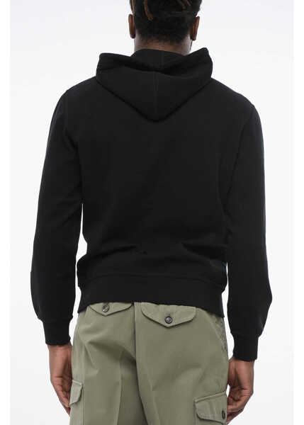 Bluze de trening Brunello Cucinelli Cotton Blend Hoodie With Front Zip Black Barbati (BM 18703978) 2