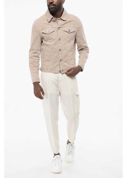 Geci de blugi Brunello Cucinelli Denim Saharan Jacket Beige Barbati (BM 18703981) 4