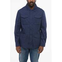 Jachete Cotton Blend Waterproof Overshirt With Drawstring Barbati