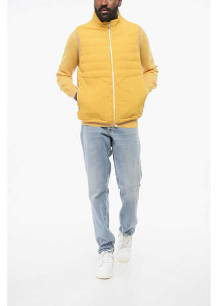 Geci de iarna Brunello Cucinelli Down Vest With Front Zip Yellow Barbati (BM 18703996) 4