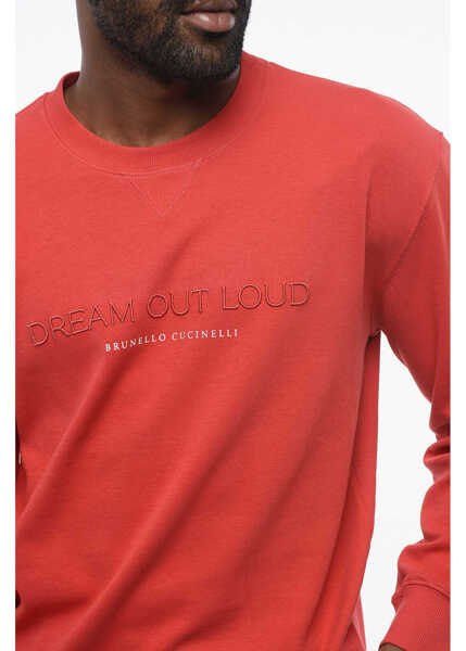 Bluze de trening Brunello Cucinelli Crew Neck Dream Out Loud Cotton Blend Sweatshirt With Embroi Red Barbati (BM 18704002) 3