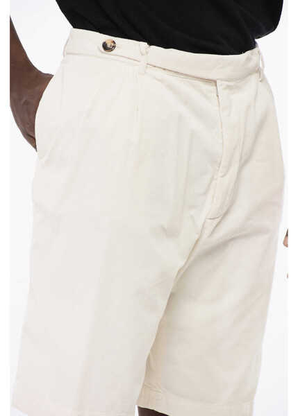 Pantaloni scurti Brunello Cucinelli Corduroy Chinos Pants White Barbati (BM 18704011) 2