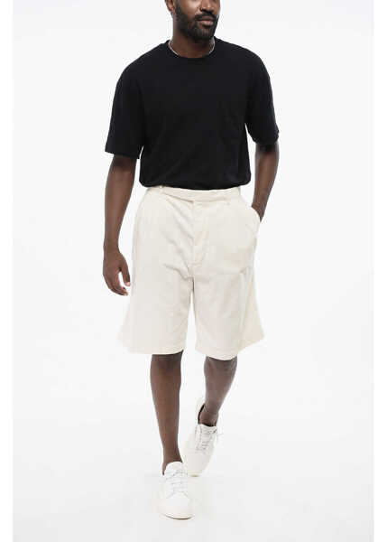 Pantaloni scurti Brunello Cucinelli Corduroy Chinos Pants White Barbati (BM 18704011) 3