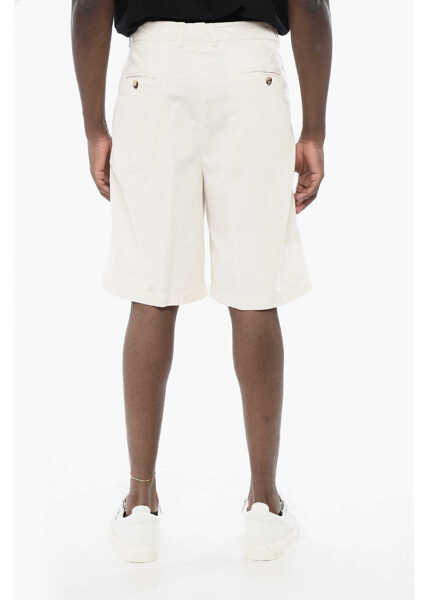 Pantaloni scurti Brunello Cucinelli Corduroy Chinos Pants White Barbati (BM 18704011) 4