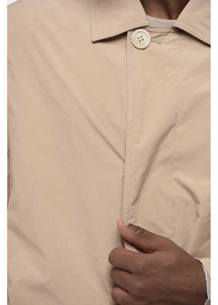 Paltoane Brunello Cucinelli Nylon Trench Coat With Hidden Buttoning Beige Barbati (BM 18704017) 3