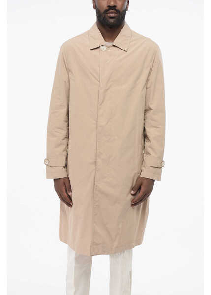 Paltoane Brunello Cucinelli Nylon Trench Coat With Hidden Buttoning Beige Barbati (BM 18704017) 1