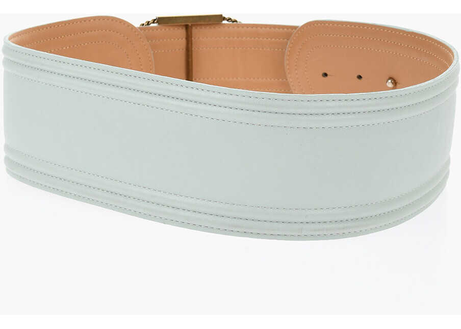 Curele Elisabetta Franchi Eco-Leather With Logoed Jewel Light Blue Femei (BM 18704032) 2