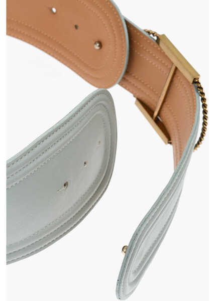 Curele Elisabetta Franchi Eco-Leather With Logoed Jewel Light Blue Femei (BM 18704032) 3