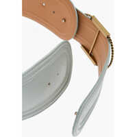 Accesorii Elisabetta Franchi Dama - Curele Elisabetta Franchi Eco-Leather With Logoed Jewel Light Blue Femei (BM 18704032) - B-mall.ro