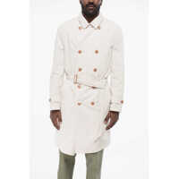 Paltoane Double-Breasted Trench Coat With Belt Barbati