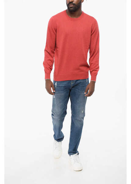 Pulovere Brunello Cucinelli Crew Neck Pure Cashmere Sweater Red Barbati (BM 18704071) 4