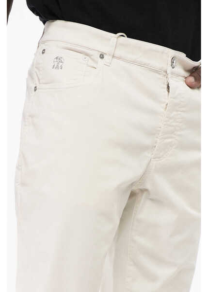 Pantaloni casual Brunello Cucinelli 5-Pocketed Stretch Cotton Pants White Barbati (BM 18704074) 2