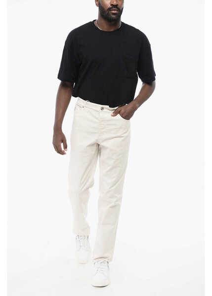 Pantaloni casual Brunello Cucinelli 5-Pocketed Stretch Cotton Pants White Barbati (BM 18704074) 3