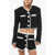 Balmain Tweed Cropped Blazer With Contrasting Details Black & White