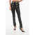 Balmain High-Waisted Leather Skinny Pants With Decorative Buttons Black