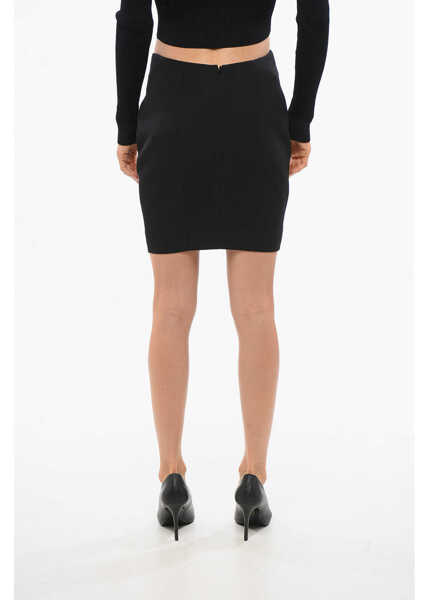 Fuste scurte Balmain Wool Mini Skirt With Rounded Cut Black Femei (BM 18704128) 2