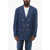 Brunello Cucinelli Twill Linen Blend Double-Breasted Blazer Blue