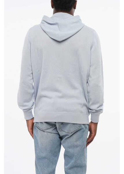 Pulovere Brunello Cucinelli Pure Cashmere Hooded Sweater With Full Zip Light Blue Barbati (BM 18704248) 2