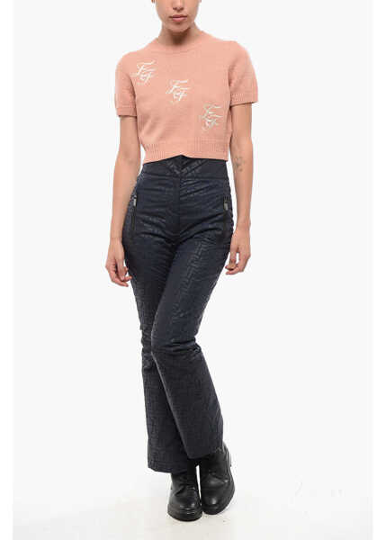 Pantaloni casual Fendi Monogram Nylon Ski Pants Blue Femei (BM 18704257) 4