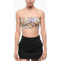 Bluze Tie Dye Effect Cropped Top With Logo Femei