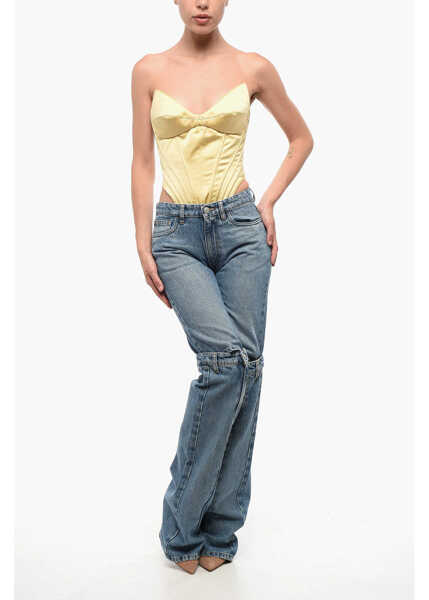 Blugi drepti COPERNI Mid Washed Open Knee Bootcut Denims 24Cm Blue Femei (BM 18704275) 4