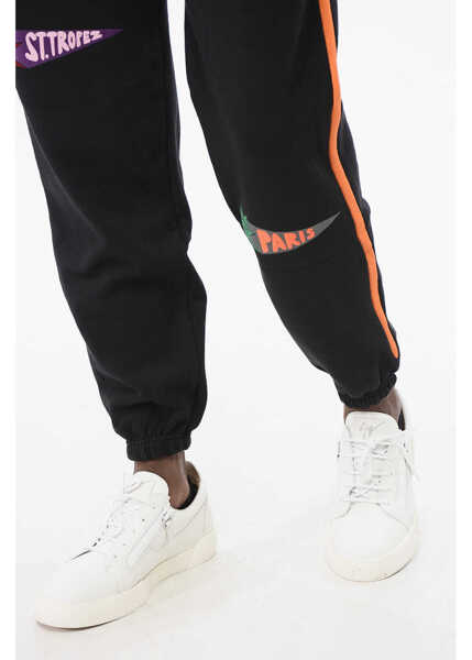 Pantaloni de trening APRES SURF Fleeced Cotton Oliva Joggers With Contrasting Details Black Barbati (BM 18704281) 3