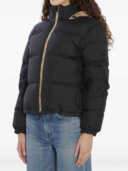 Bomber jacket Burberry Puffer Jacket With Concealed Hood BLACK Femei (BM 18704491) 4