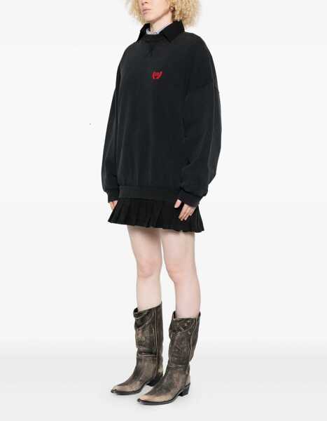 Rochii elegante Balenciaga Mini Dress In Cotton BLACK Femei (BM 18704500) 3