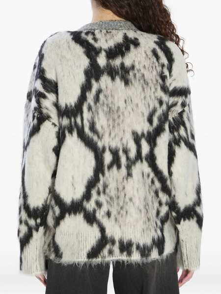 Pulovere THE ATTICO Python-Print Sweater WHITE Femei (BM 18704650) 2