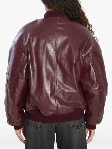 Bomber jacket Salvatore Santoro Leather Bomber Jacket BORDEAUX Femei (BM 18704659) 2