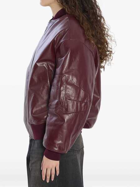Bomber jacket Salvatore Santoro Leather Bomber Jacket BORDEAUX Femei (BM 18704659) 3