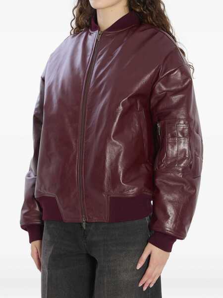 Bomber jacket Salvatore Santoro Leather Bomber Jacket BORDEAUX Femei (BM 18704659) 4