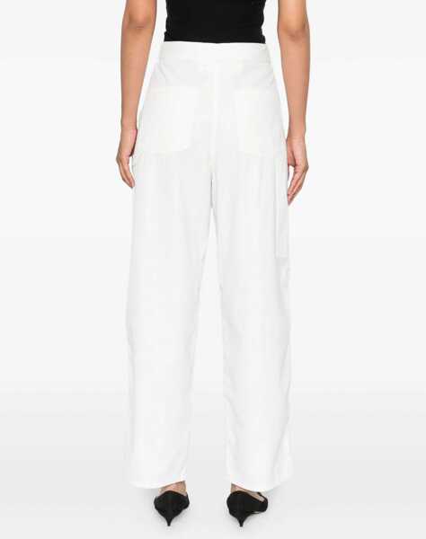 Pantaloni casual THE ROW Sharka Pants WHITE Femei (BM 18704671) 4