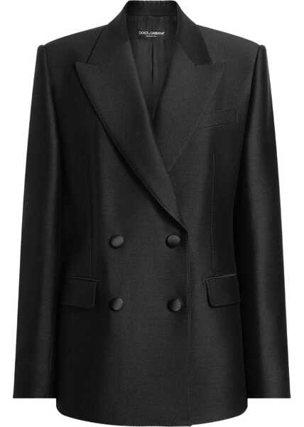 Sacouri Dolce & Gabbana Double-Breasted Jacket In Faille BLACK Femei (BM 18704683) 1