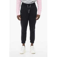 Pantaloni de trening Solid Color Fleeced Cotton Blend Rassemblement Joggers Barbati