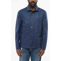 Jachete Linen Blend Overshirt With Snap Buttons Barbati