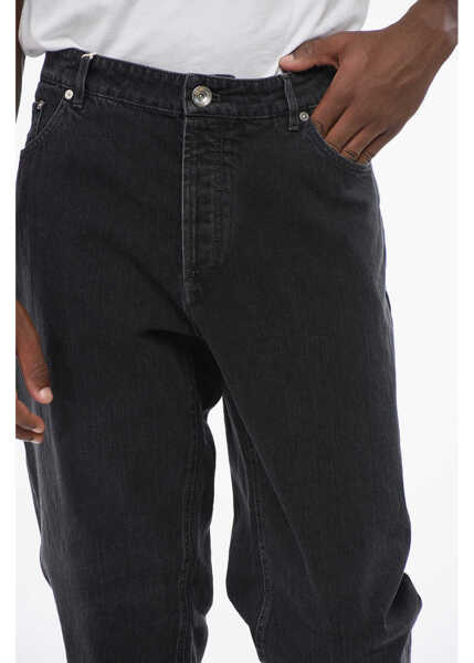 Blugi slim fit Brunello Cucinelli Cotton Slim Fit Denims With Belt Loops 16Cm Black Barbati (BM 18704866) 2