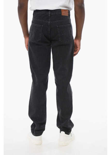 Blugi slim fit Brunello Cucinelli Cotton Slim Fit Denims With Belt Loops 16Cm Black Barbati (BM 18704866) 4