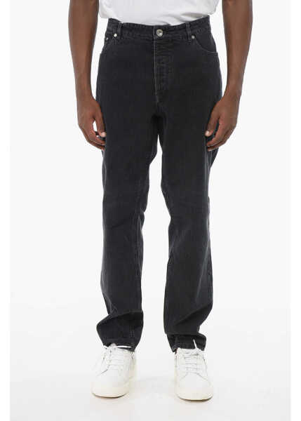 Blugi slim fit Brunello Cucinelli Cotton Slim Fit Denims With Belt Loops 16Cm Black Barbati (BM 18704866) 1