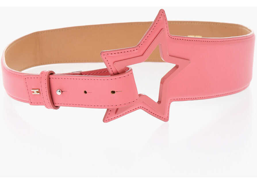 Curele Elisabetta Franchi Eco-Leather Belt With Star Closure Pink Femei (BM 18704872) 2