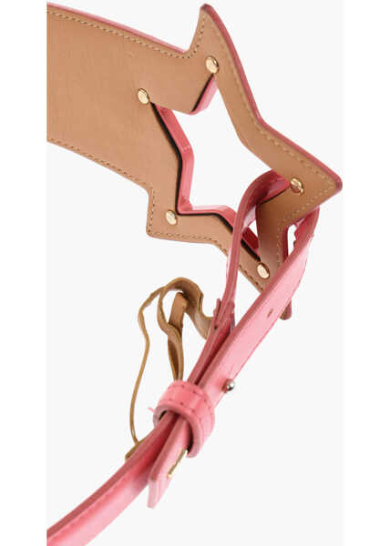 Curele Elisabetta Franchi Eco-Leather Belt With Star Closure Pink Femei (BM 18704872) 3