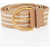Elisabetta Franchi Pinstriped Woven Belt Beige
