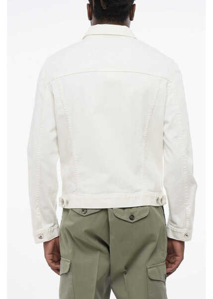 Geci de blugi Brunello Cucinelli Denim Saharan Jacket White Barbati (BM 18704881) 2